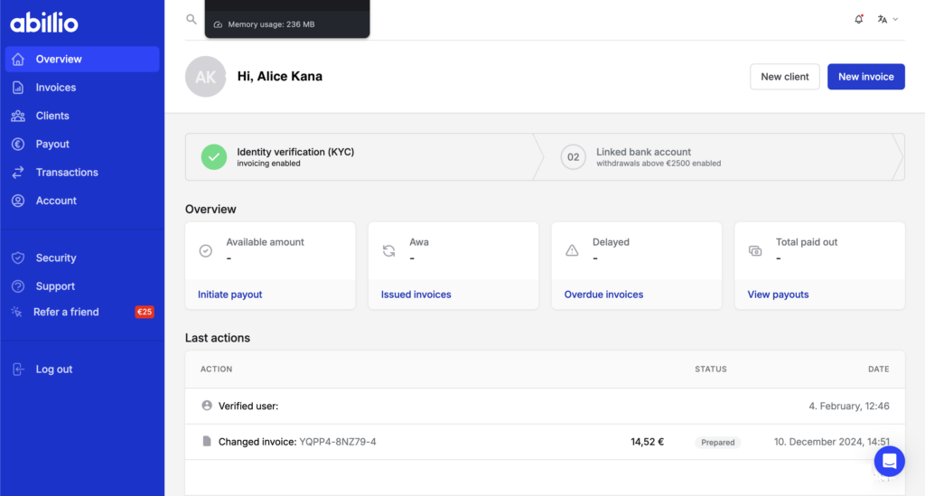 Abillio dashboard
