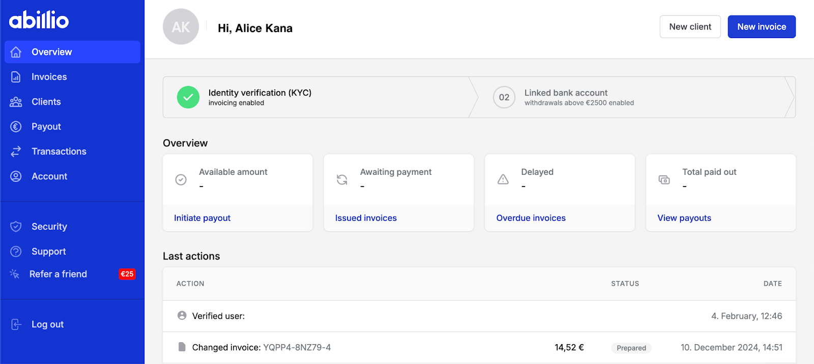 Abillio platform for simplified admin side of freelancing